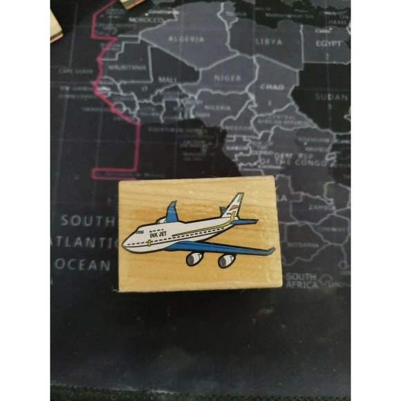 Melissa & Doug Rubber Ink‎ Stamp Wood Mounted Craft Airplane Jet Plane - Picture 2 of 8